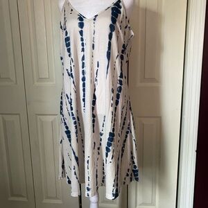 Sheilay Blue and White Tie-Dye Dress